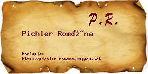 Pichler Romána névjegykártya